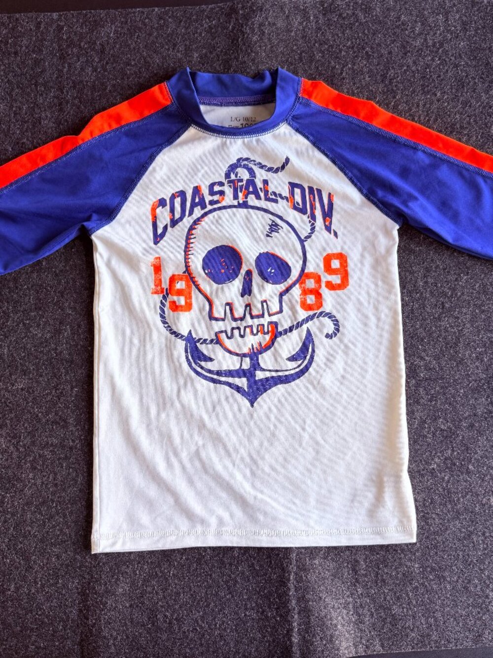 Children's Place Boys Skull Rash Guard Size L 10-12